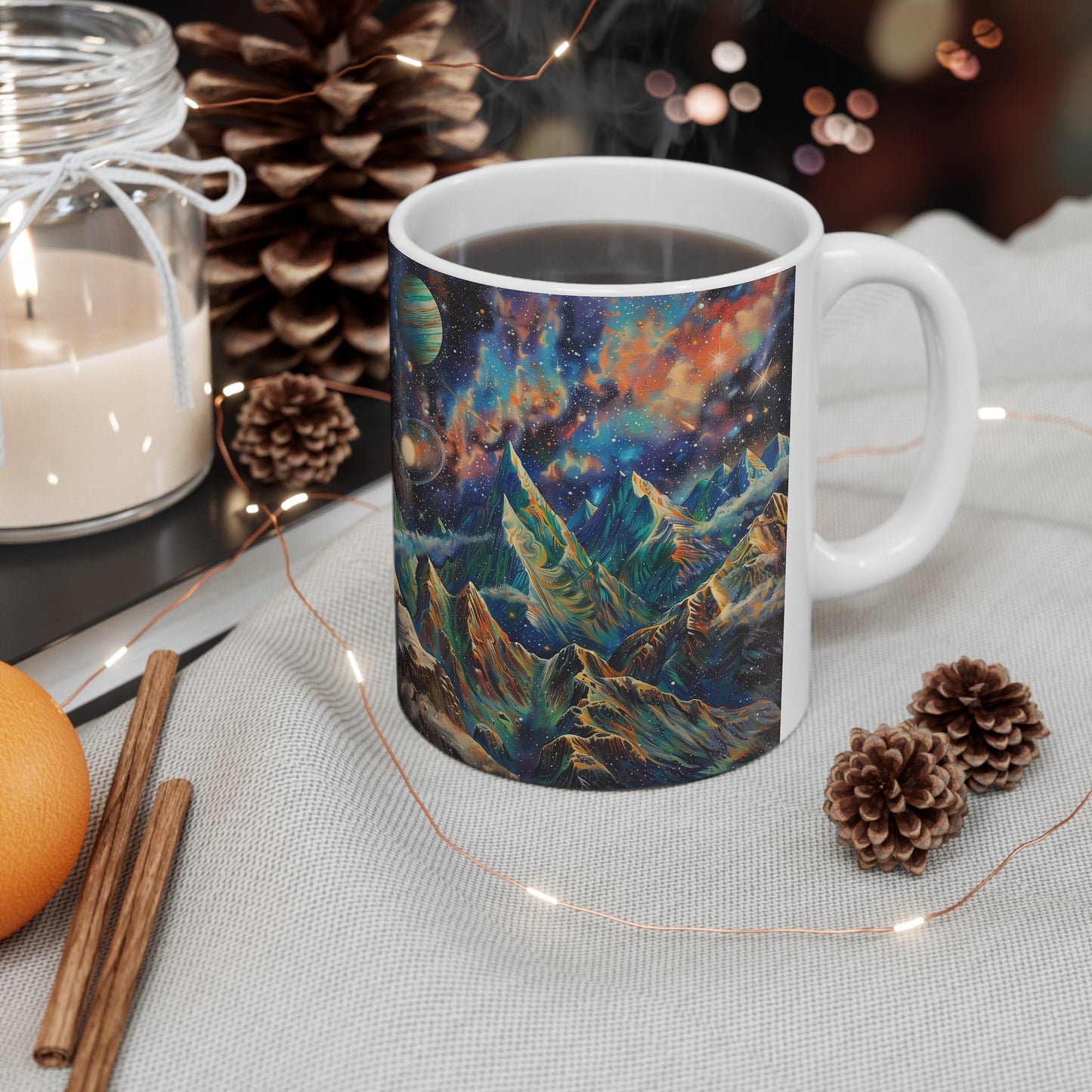 Artistic Cosmic Mountains C - Ceramic Mug Collection