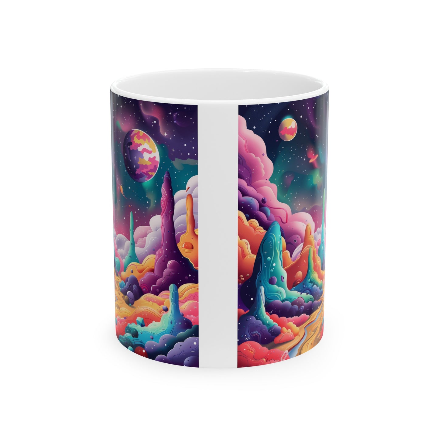 Cartoonish Cosmic Landscape B - Ceramic Mug Collection