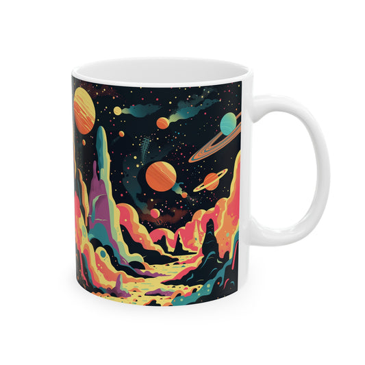 Cartoonish Cosmic Landscape A - Ceramic Mug Collection