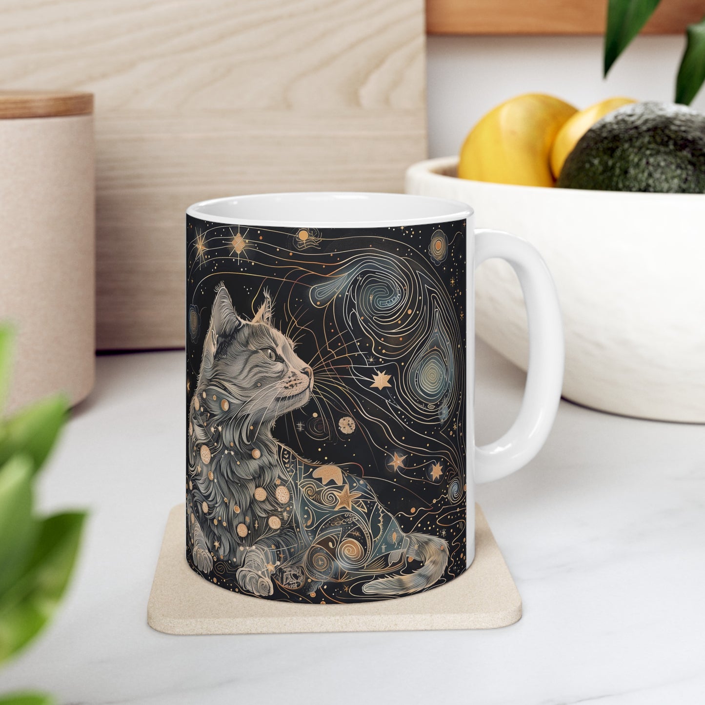 Cosmic Cat D - Ceramic Mug Collection