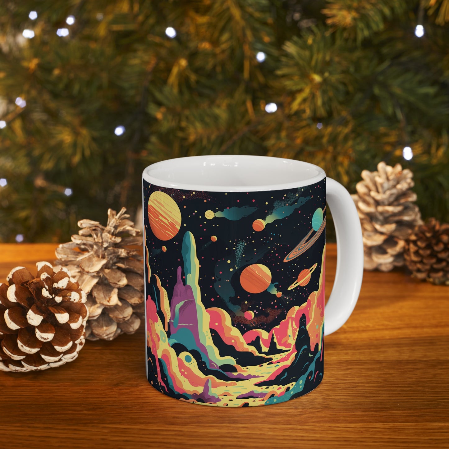 Cartoonish Cosmic Landscape A - Ceramic Mug Collection