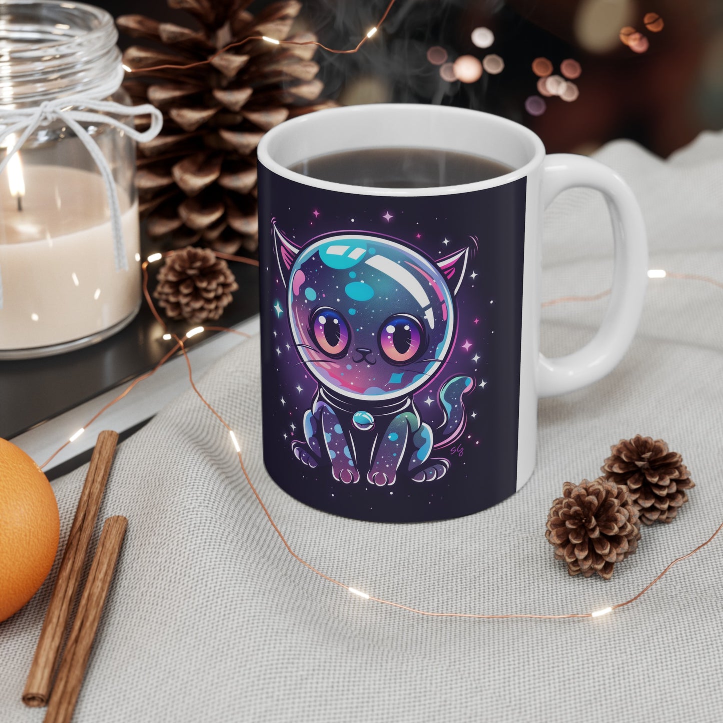 Cute Space Cat B - Ceramic Mug Collection