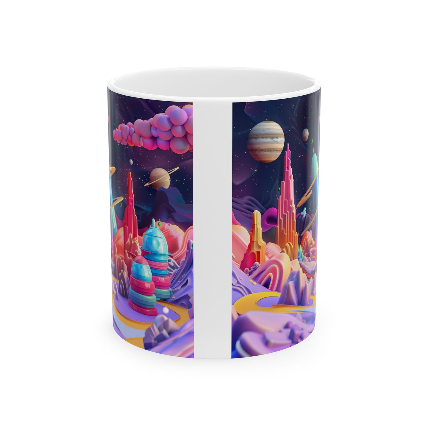 Cartoonish Cosmic Landscape C - Ceramic Mug Collection