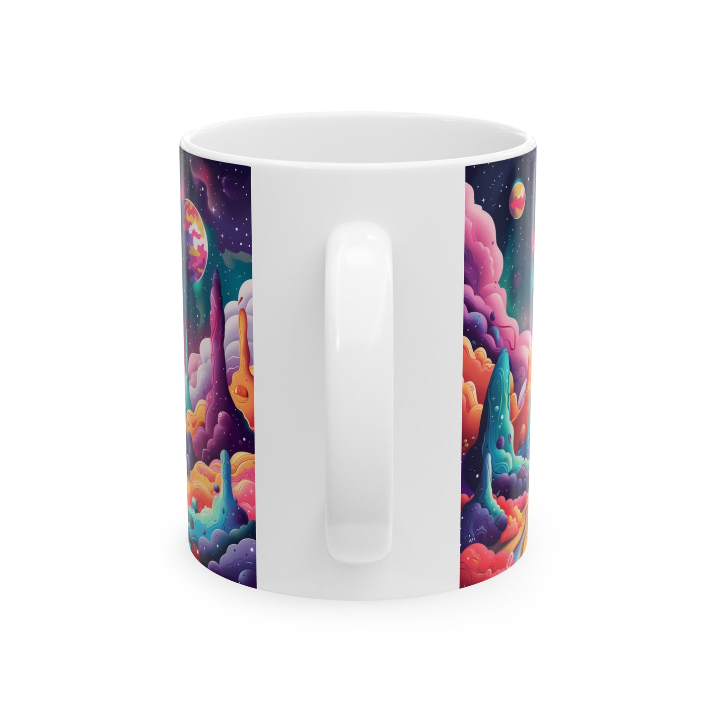 Cartoonish Cosmic Landscape B - Ceramic Mug Collection