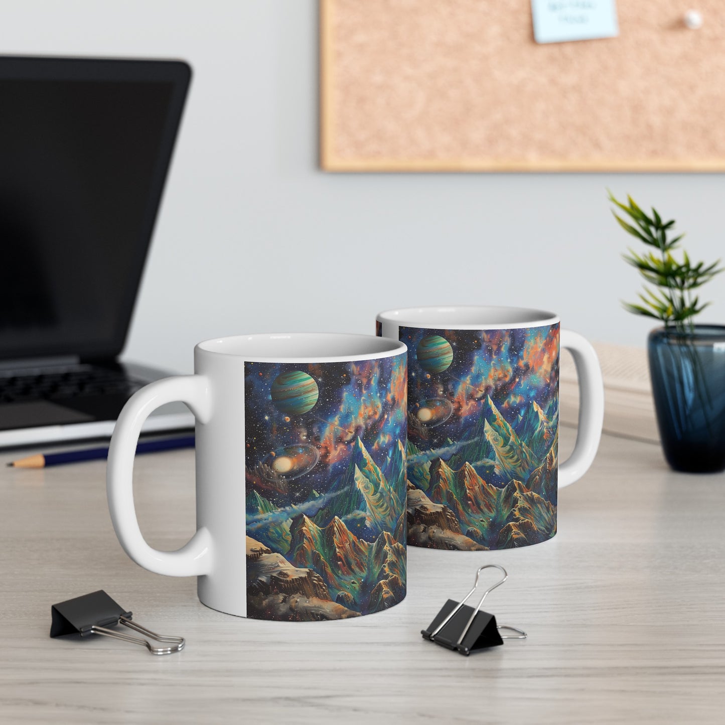 Artistic Cosmic Mountains C - Ceramic Mug Collection