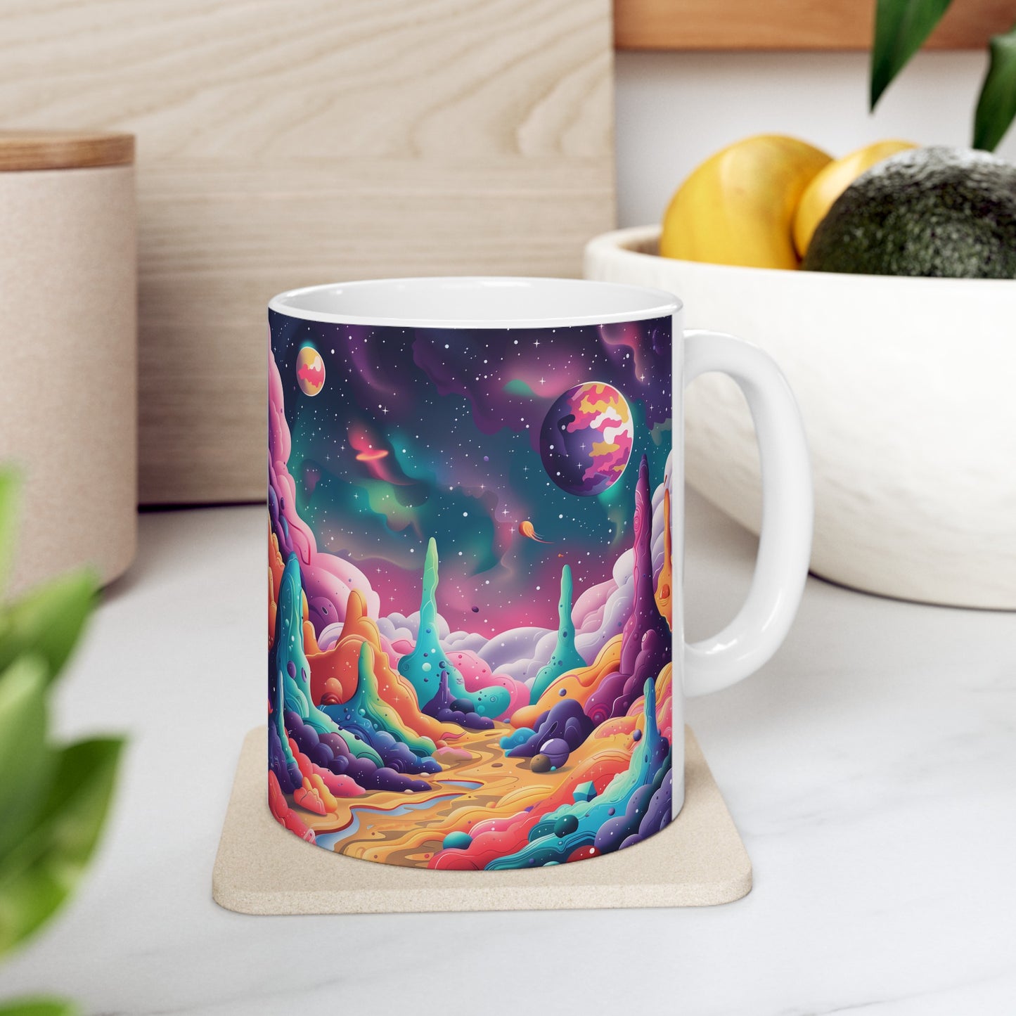 Cartoonish Cosmic Landscape B - Ceramic Mug Collection