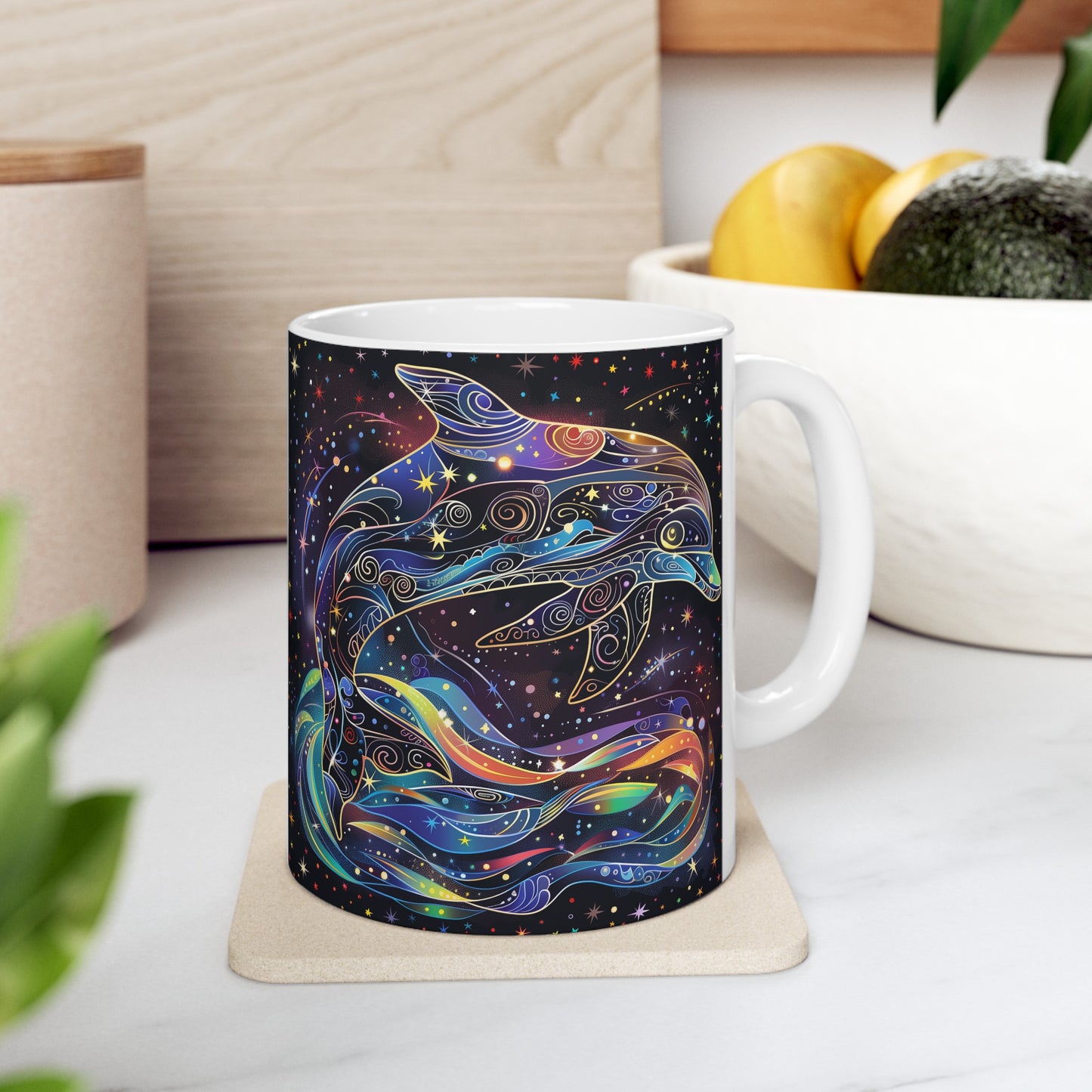 Cosmic Dolphin C - Ceramic Mug Collection