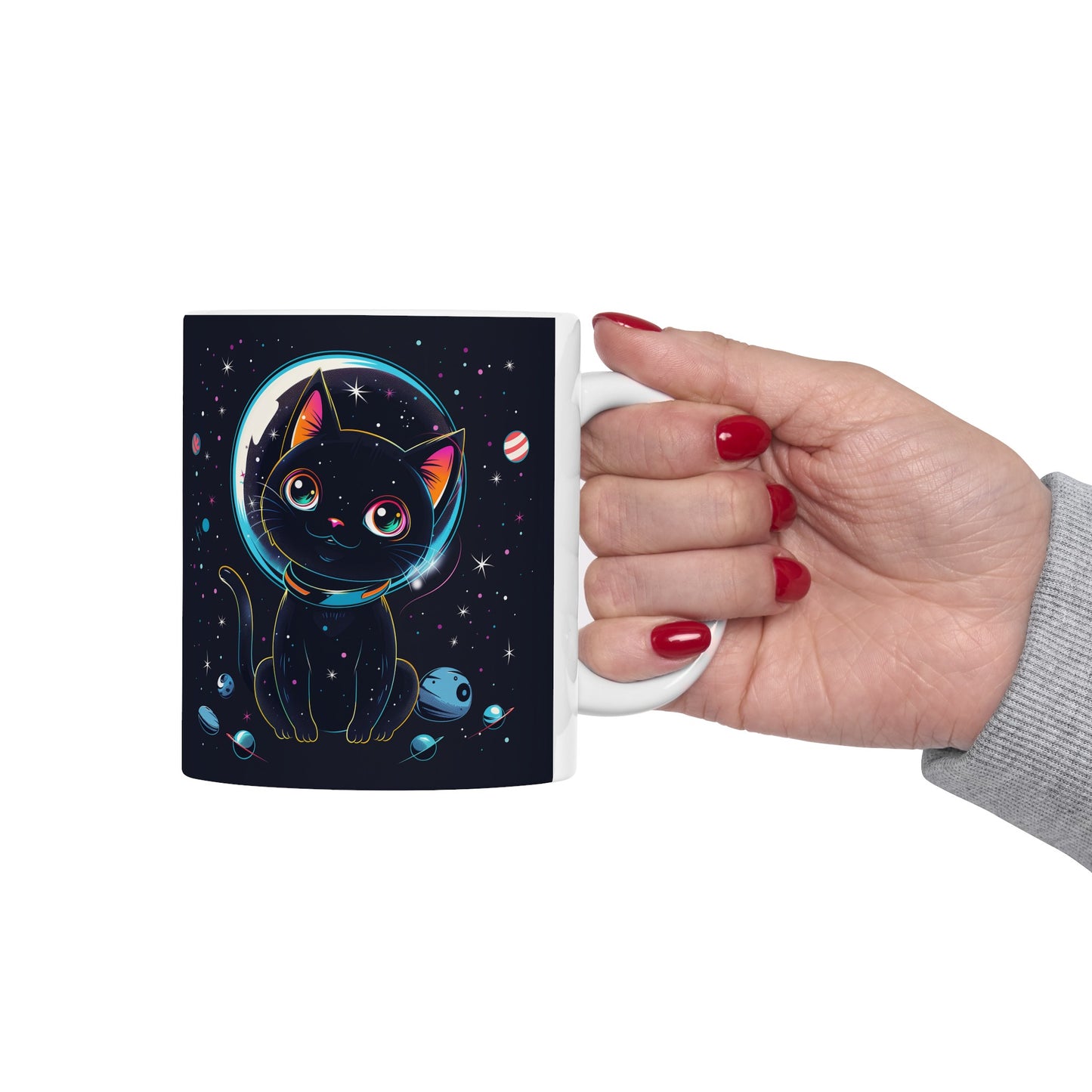 Cute Space Cat D - Ceramic Mug Collection