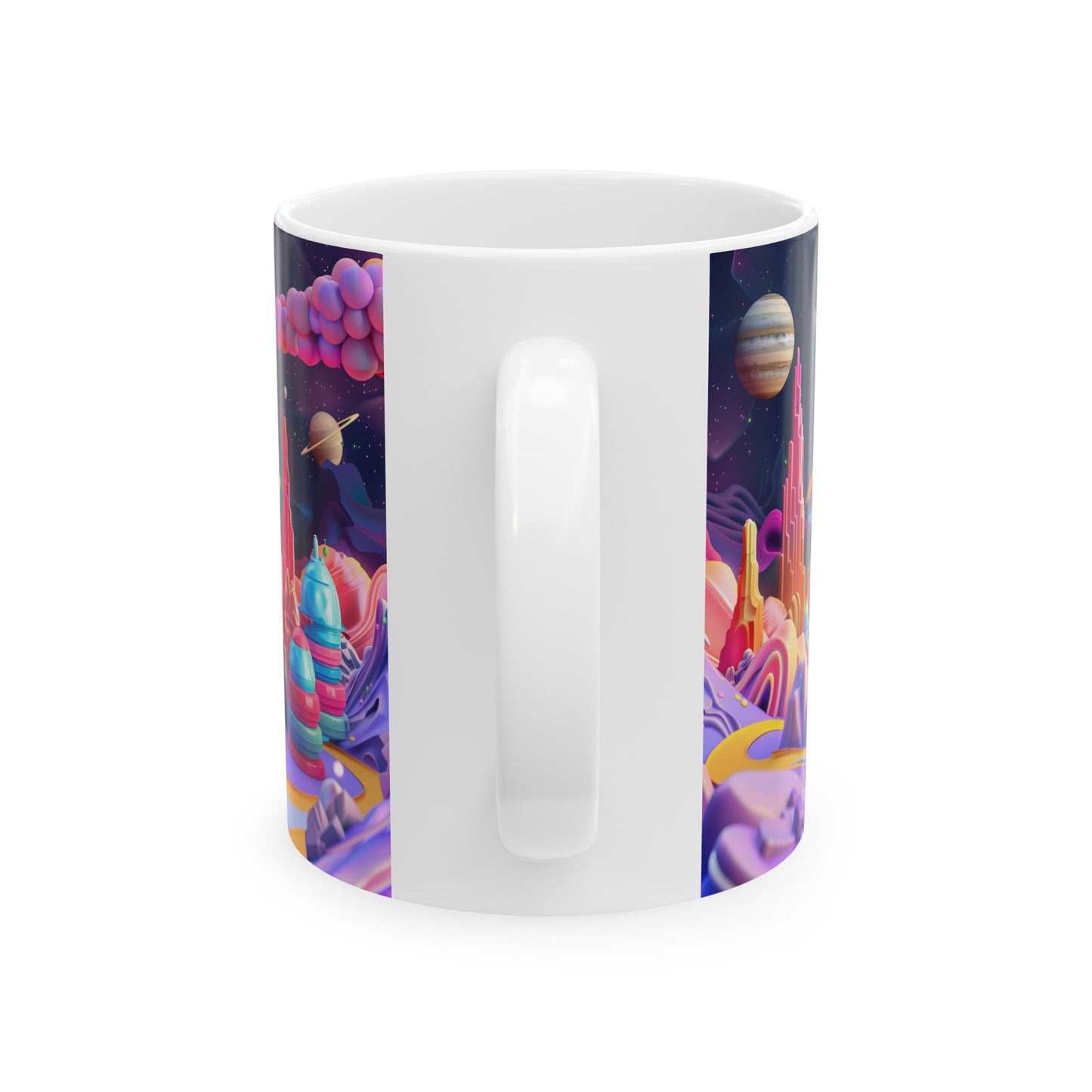 Cartoonish Cosmic Landscape C - Ceramic Mug Collection