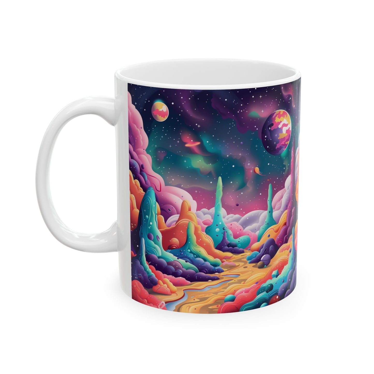 Cartoonish Cosmic Landscape B - Ceramic Mug Collection