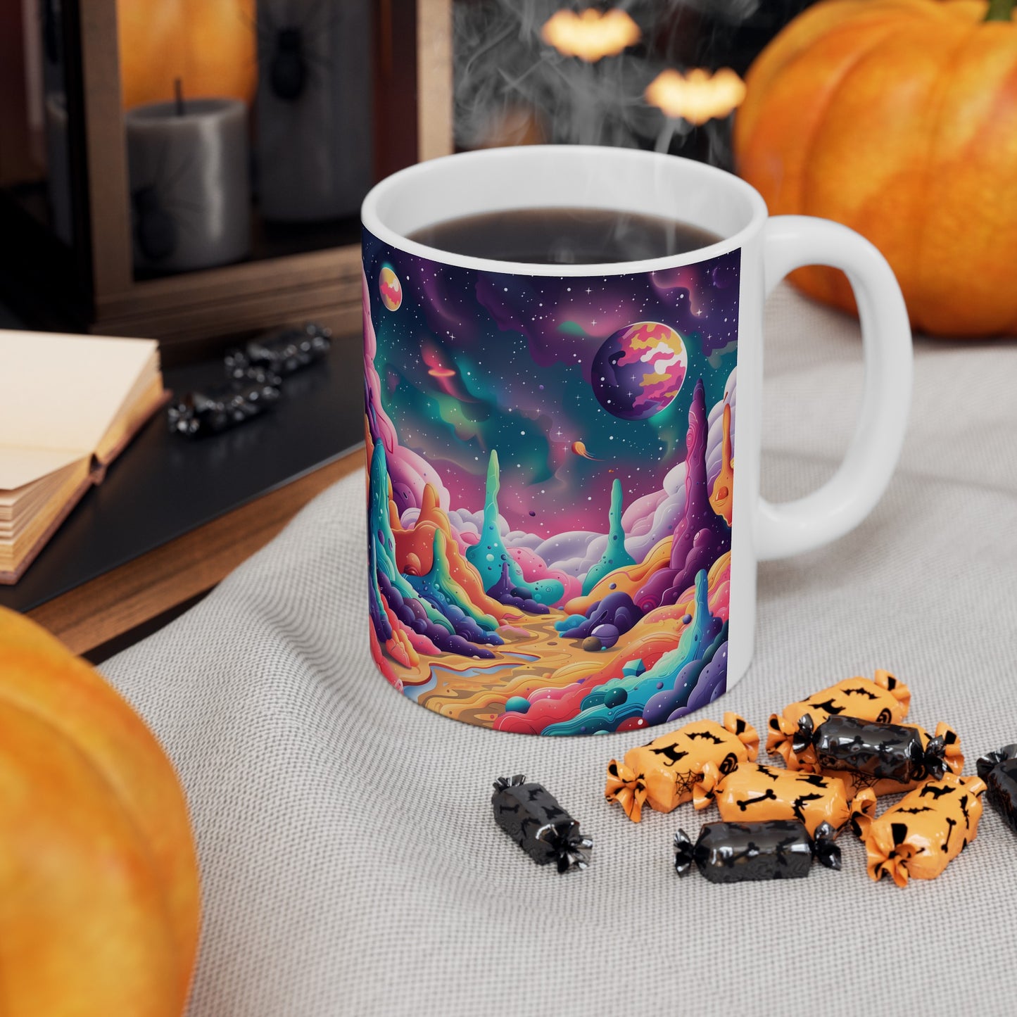 Cartoonish Cosmic Landscape B - Ceramic Mug Collection