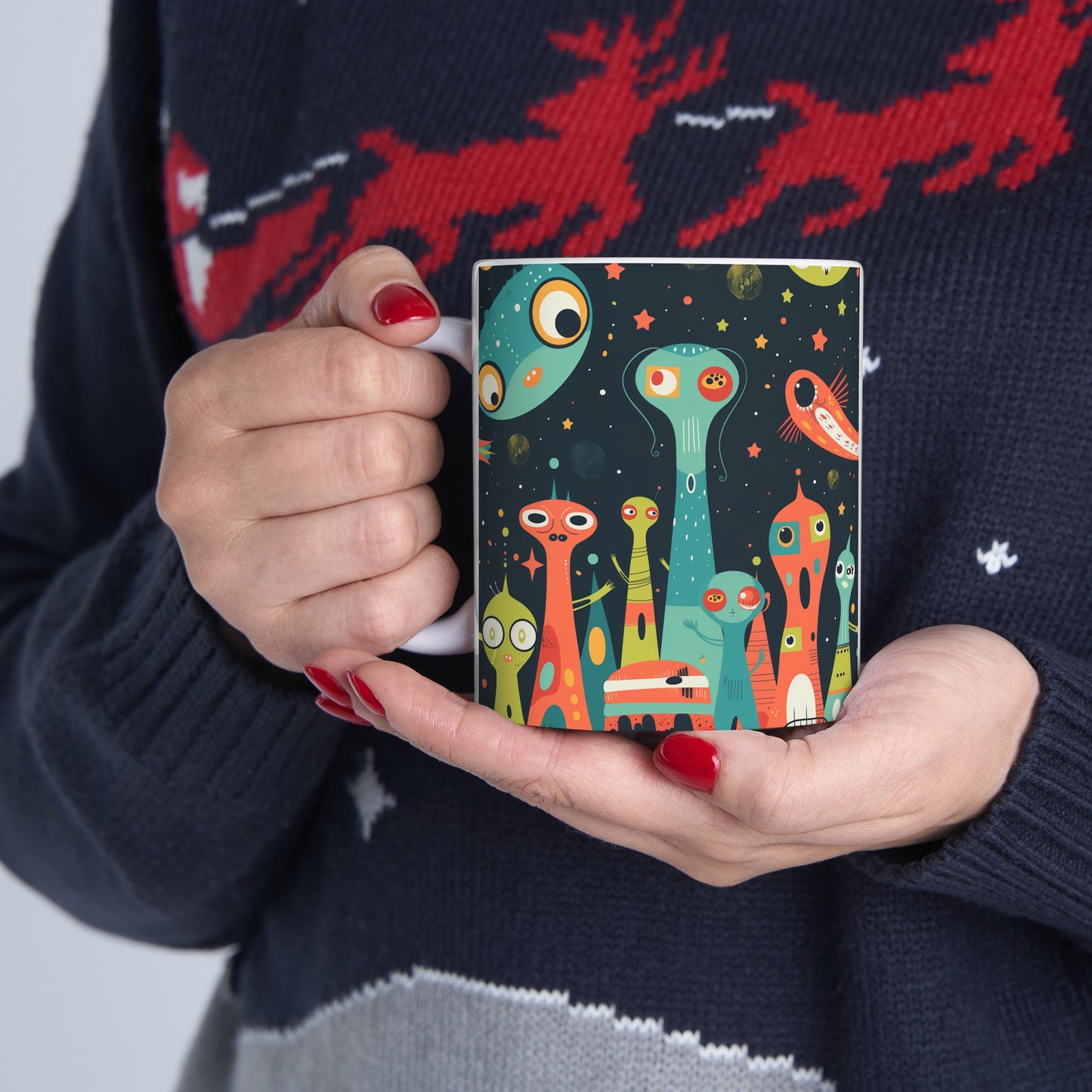 Cartoonish Aliens A - Ceramic Mug Collection