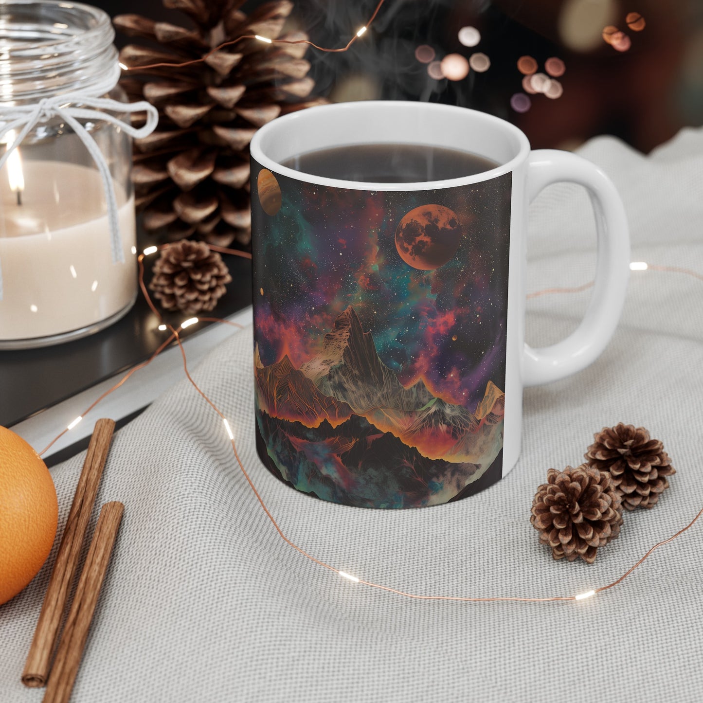 Artistic Cosmic Mountains D - Ceramic Mug Collection