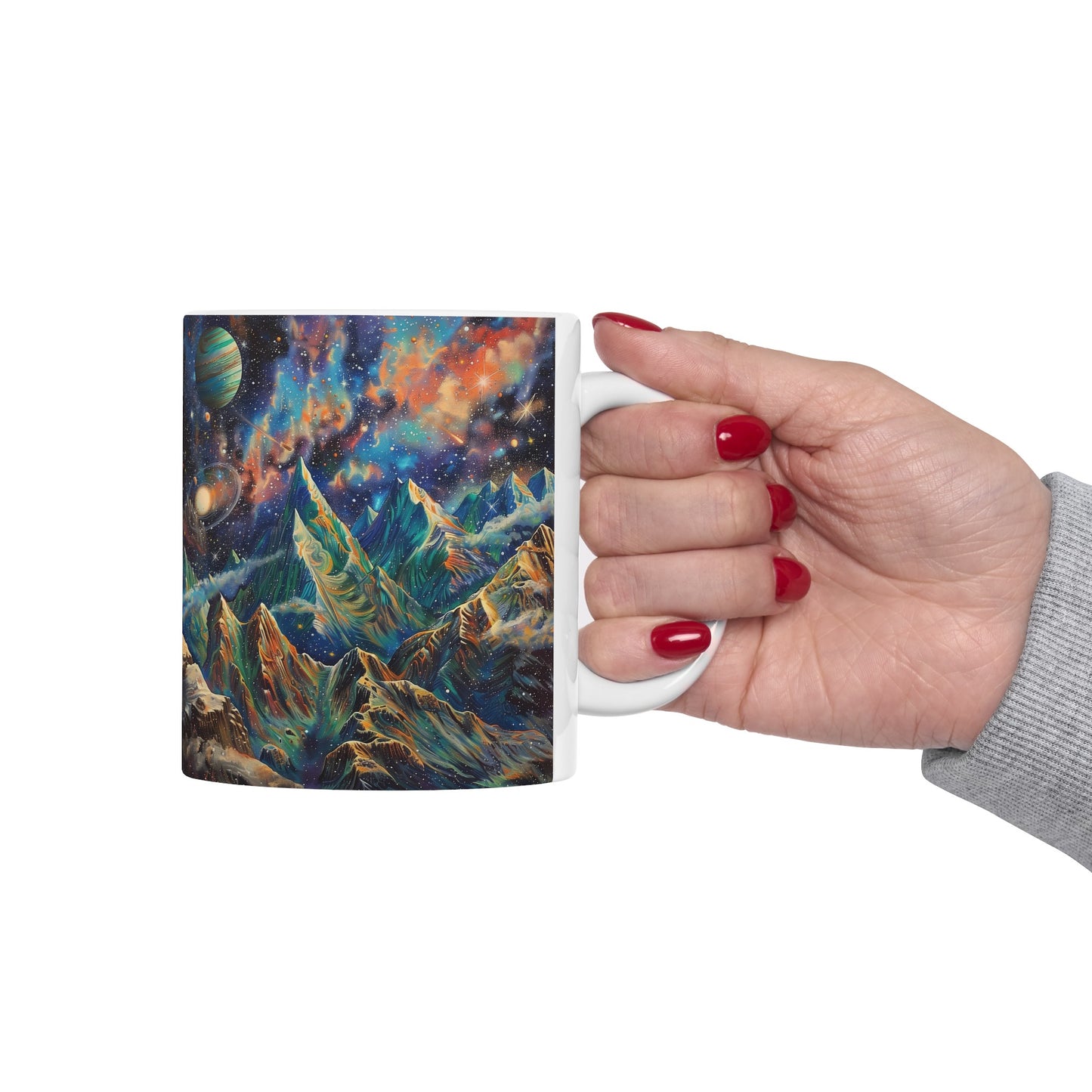 Artistic Cosmic Mountains C - Ceramic Mug Collection