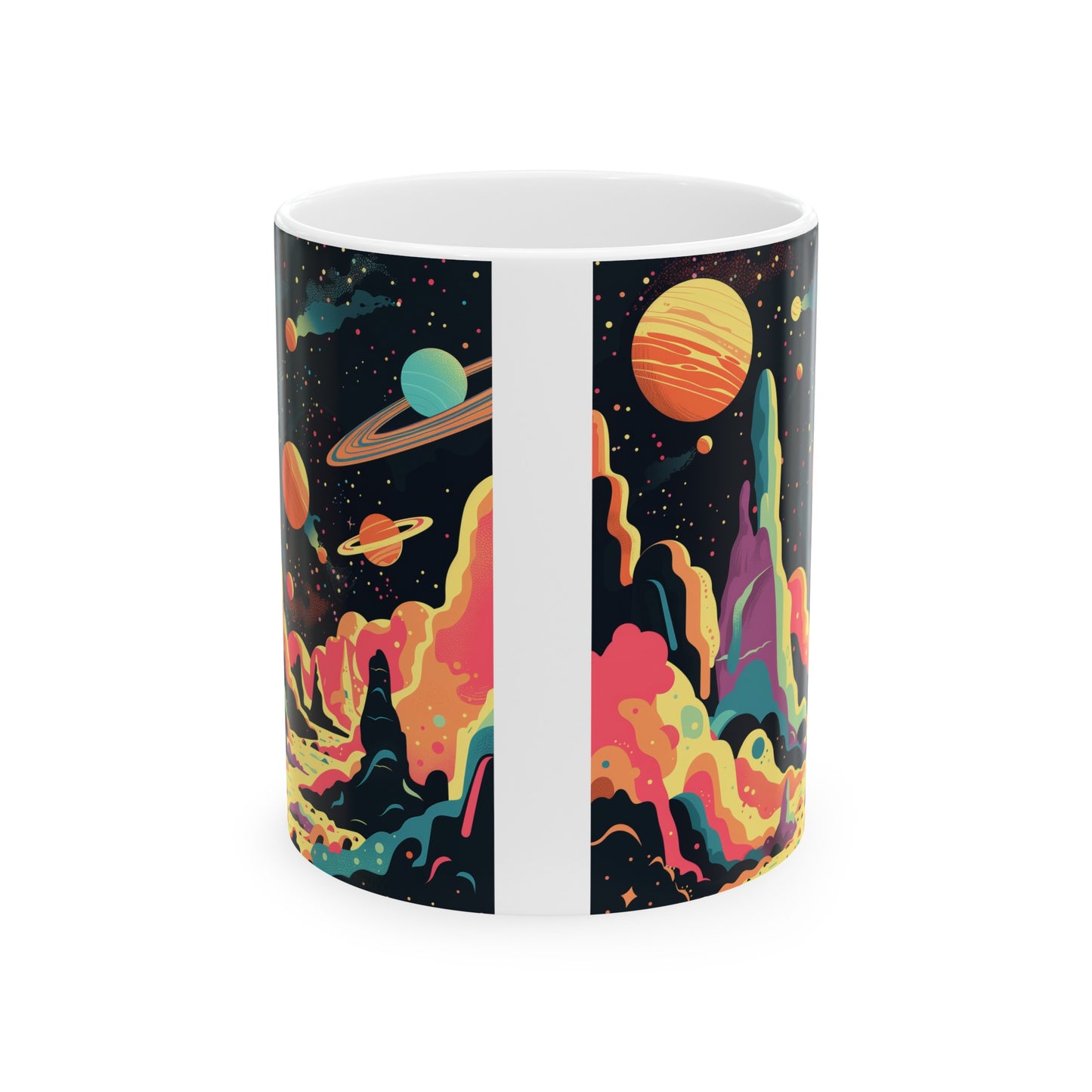 Cartoonish Cosmic Landscape A - Ceramic Mug Collection