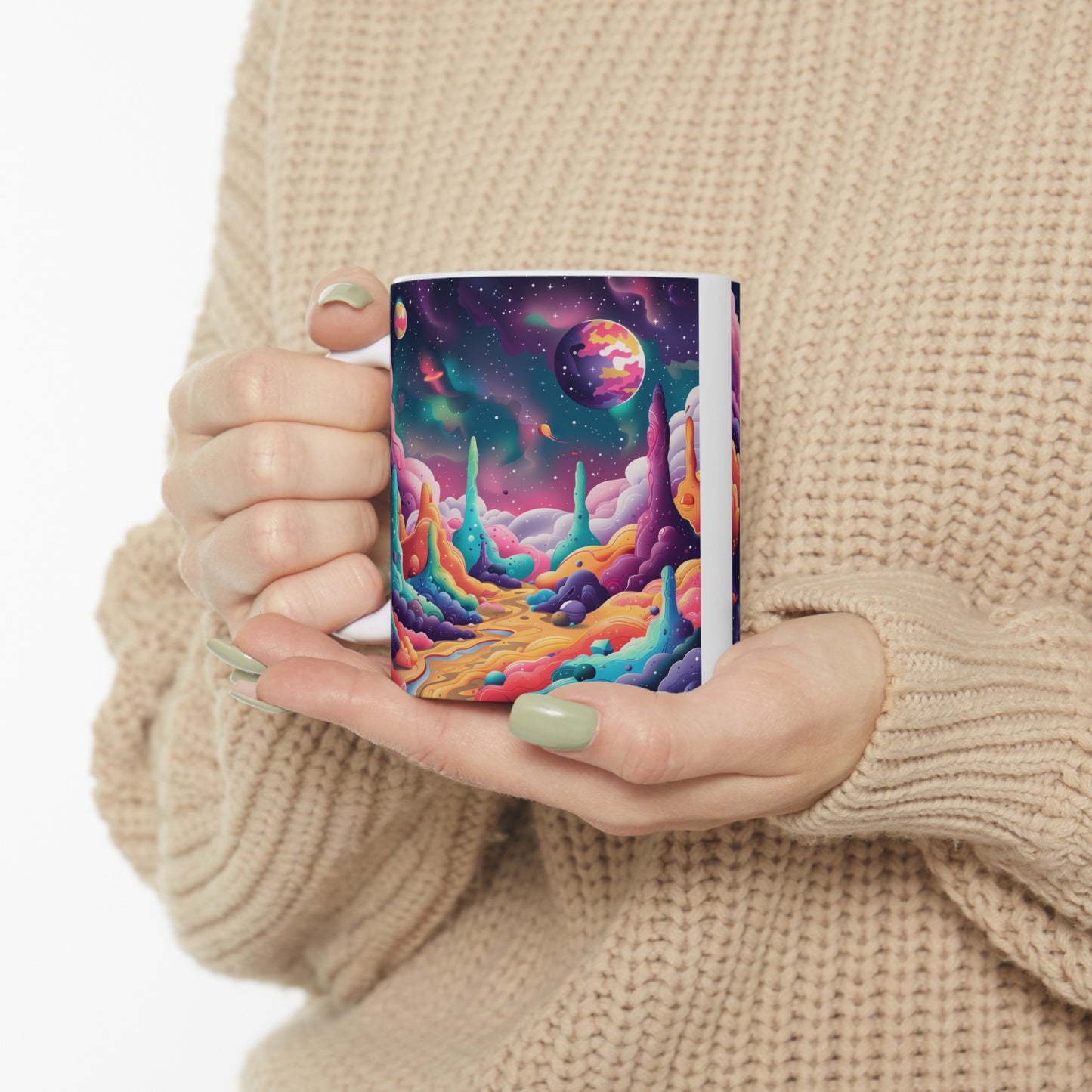 Cartoonish Cosmic Landscape B - Ceramic Mug Collection