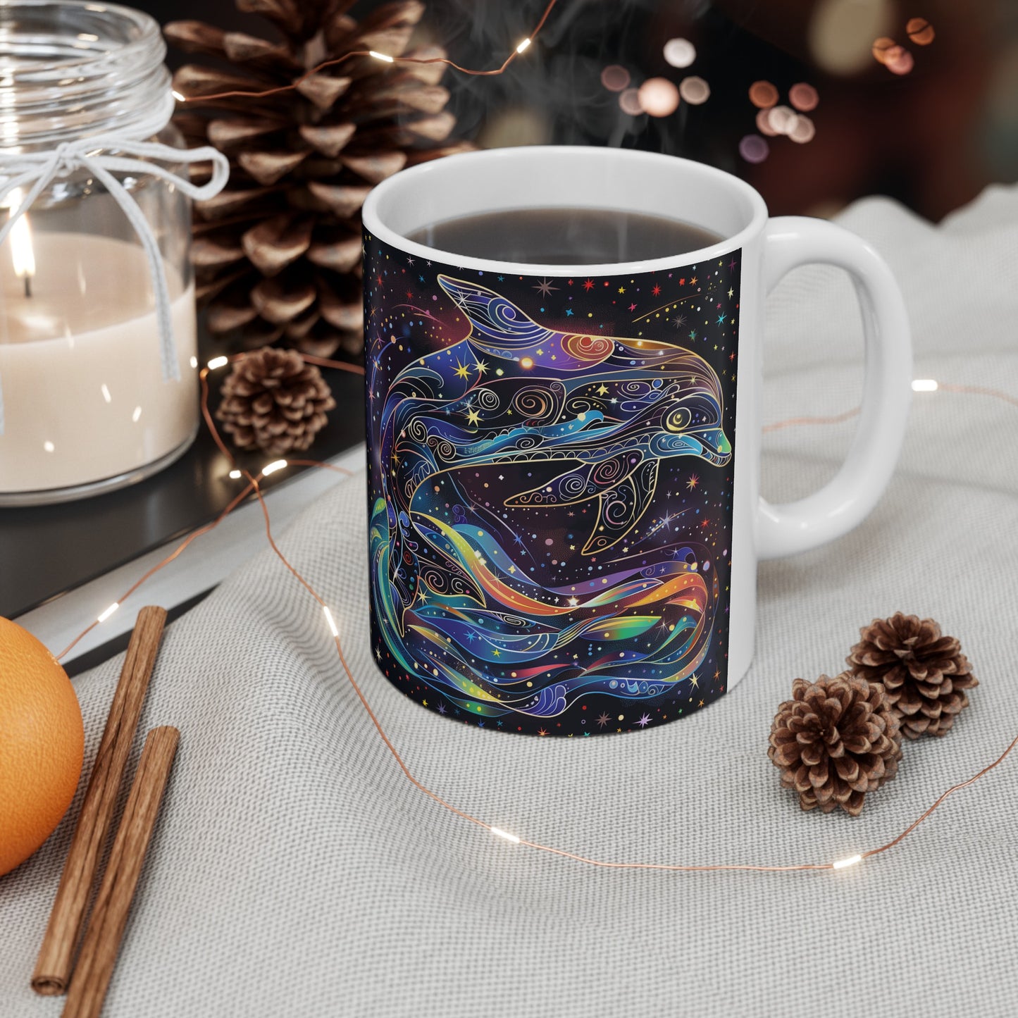 Cosmic Dolphin C - Ceramic Mug Collection