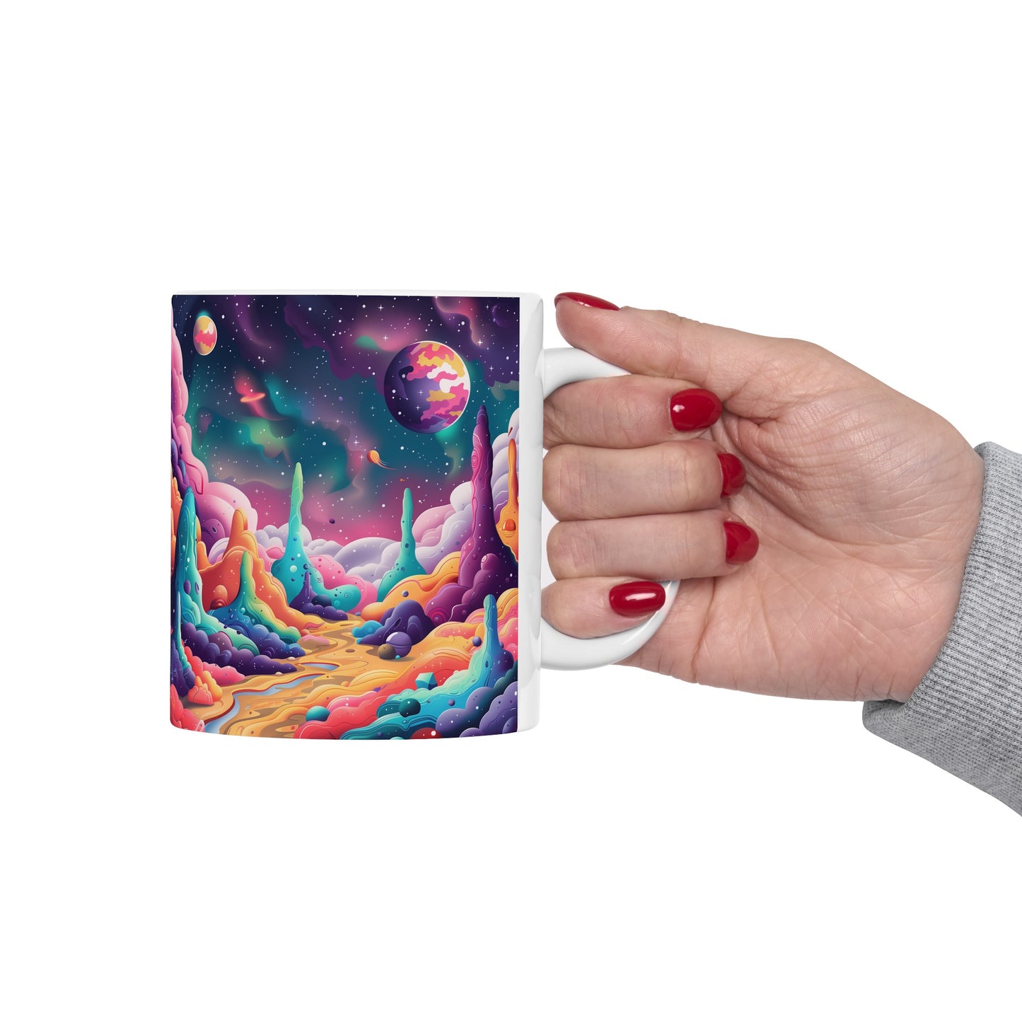 Cartoonish Cosmic Landscape B - Ceramic Mug Collection