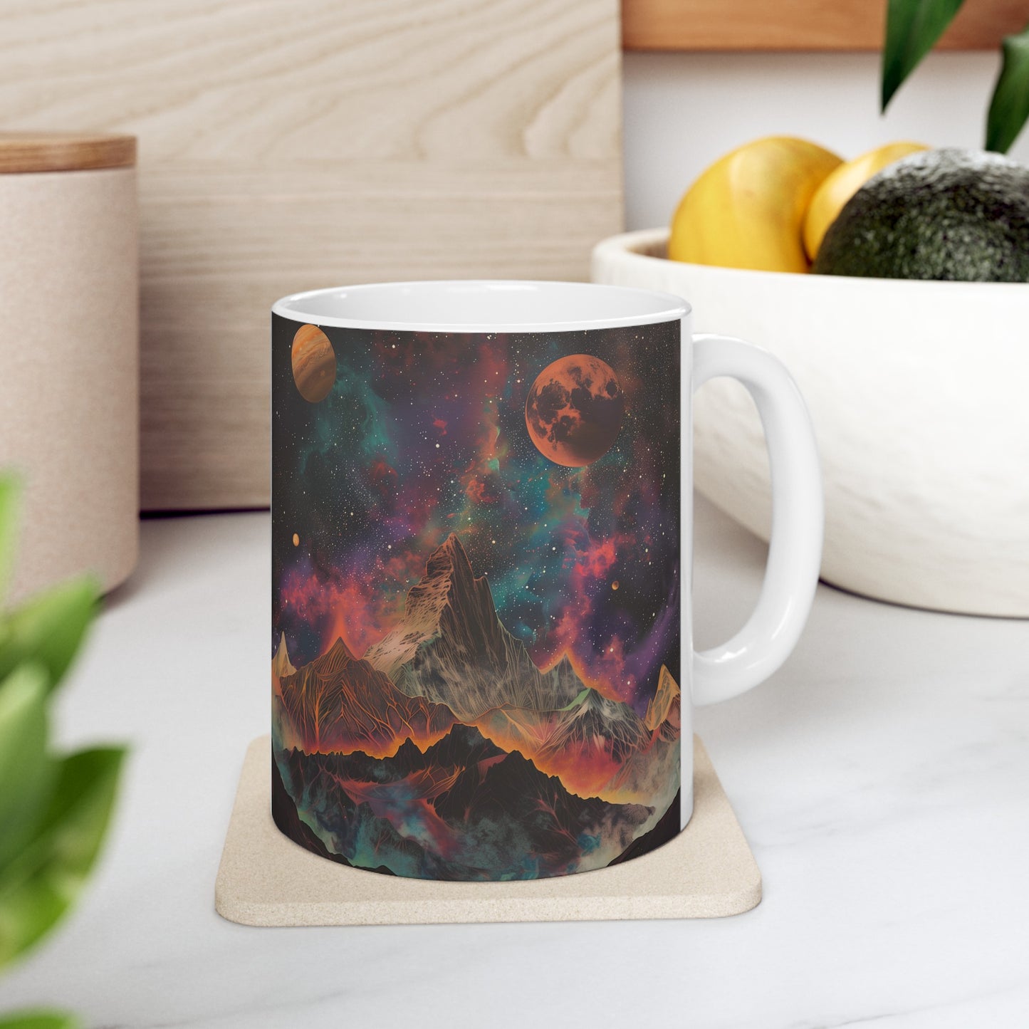 Artistic Cosmic Mountains D - Ceramic Mug Collection