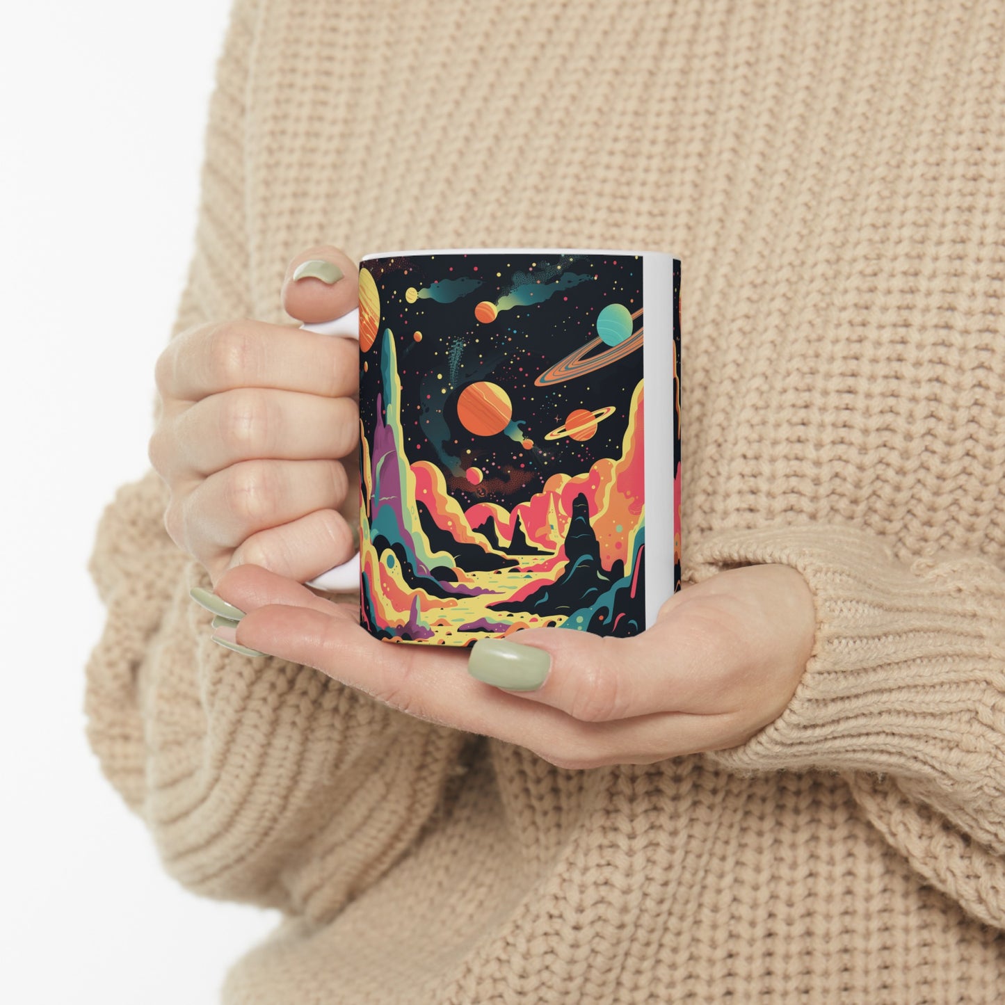 Cartoonish Cosmic Landscape A - Ceramic Mug Collection