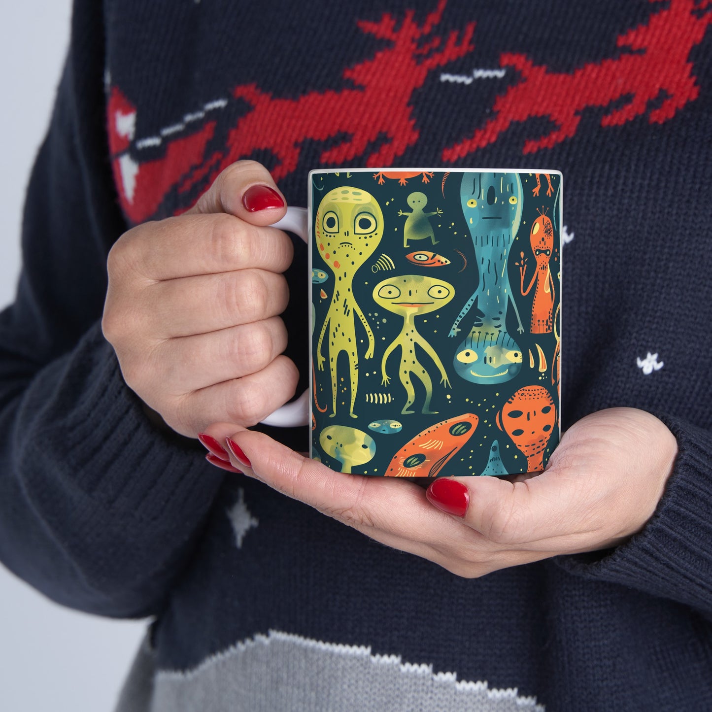 Cartoonish Aliens B - Ceramic Mug Collection