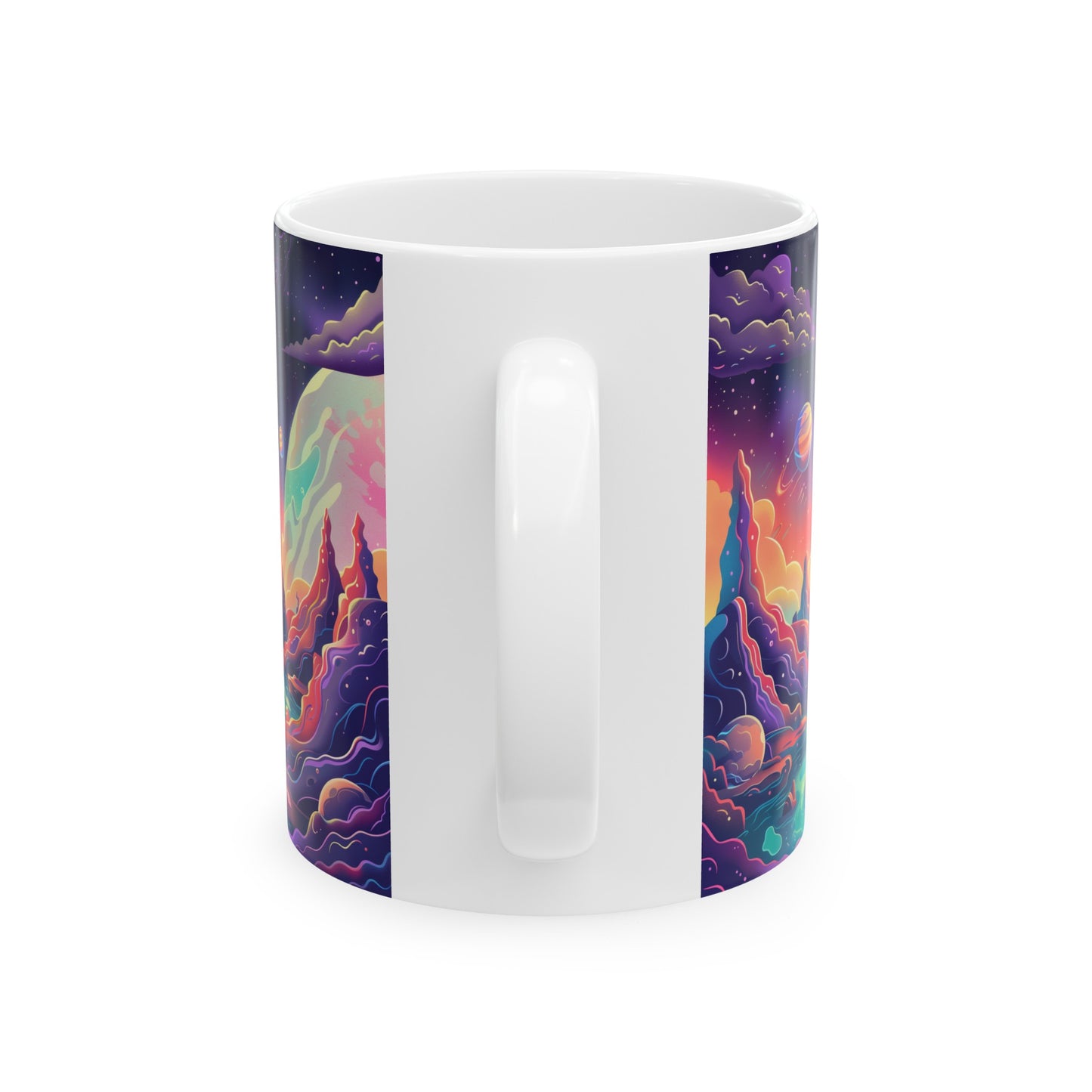 Cartoonish Cosmic Landscape D - Ceramic Mug Collection