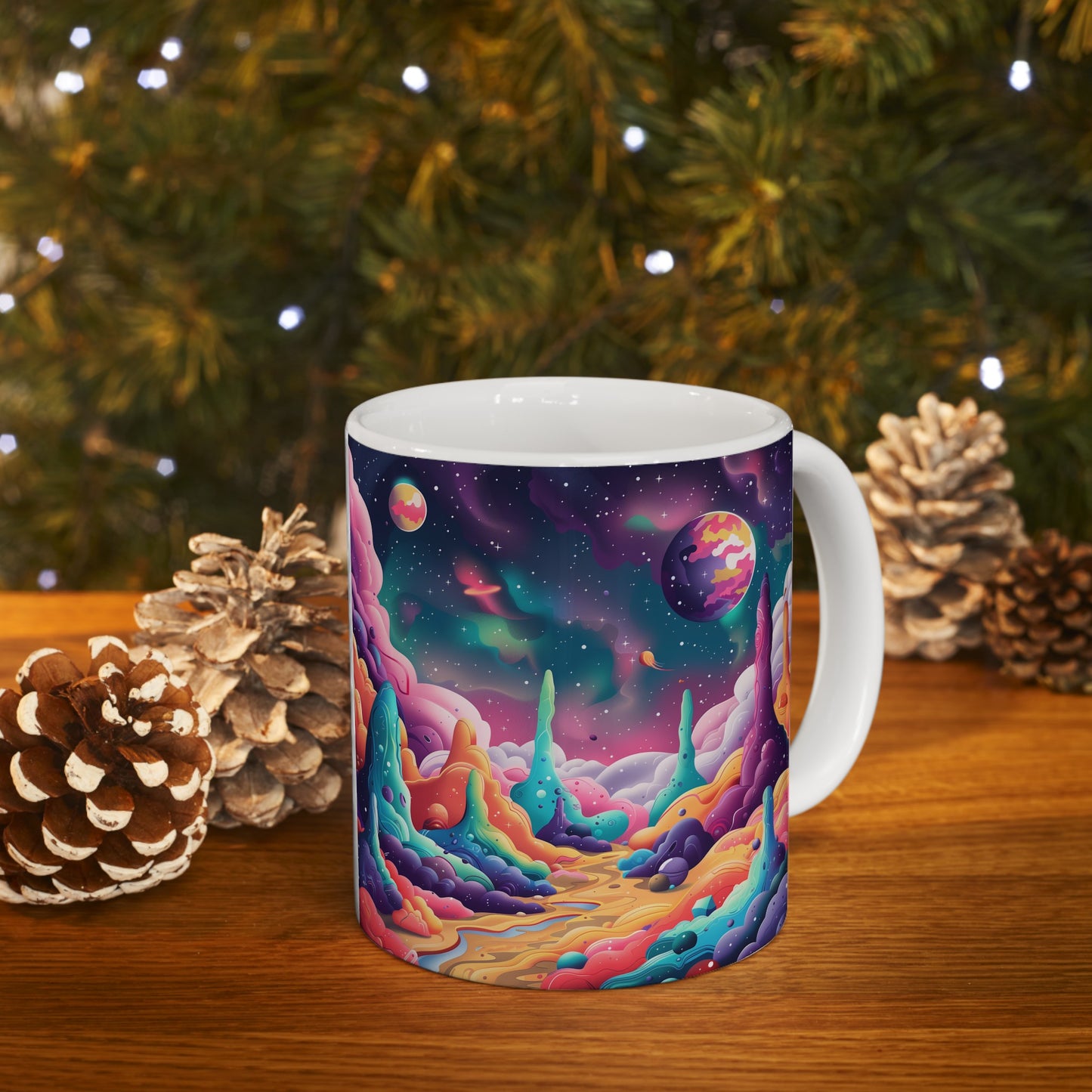 Cartoonish Cosmic Landscape B - Ceramic Mug Collection