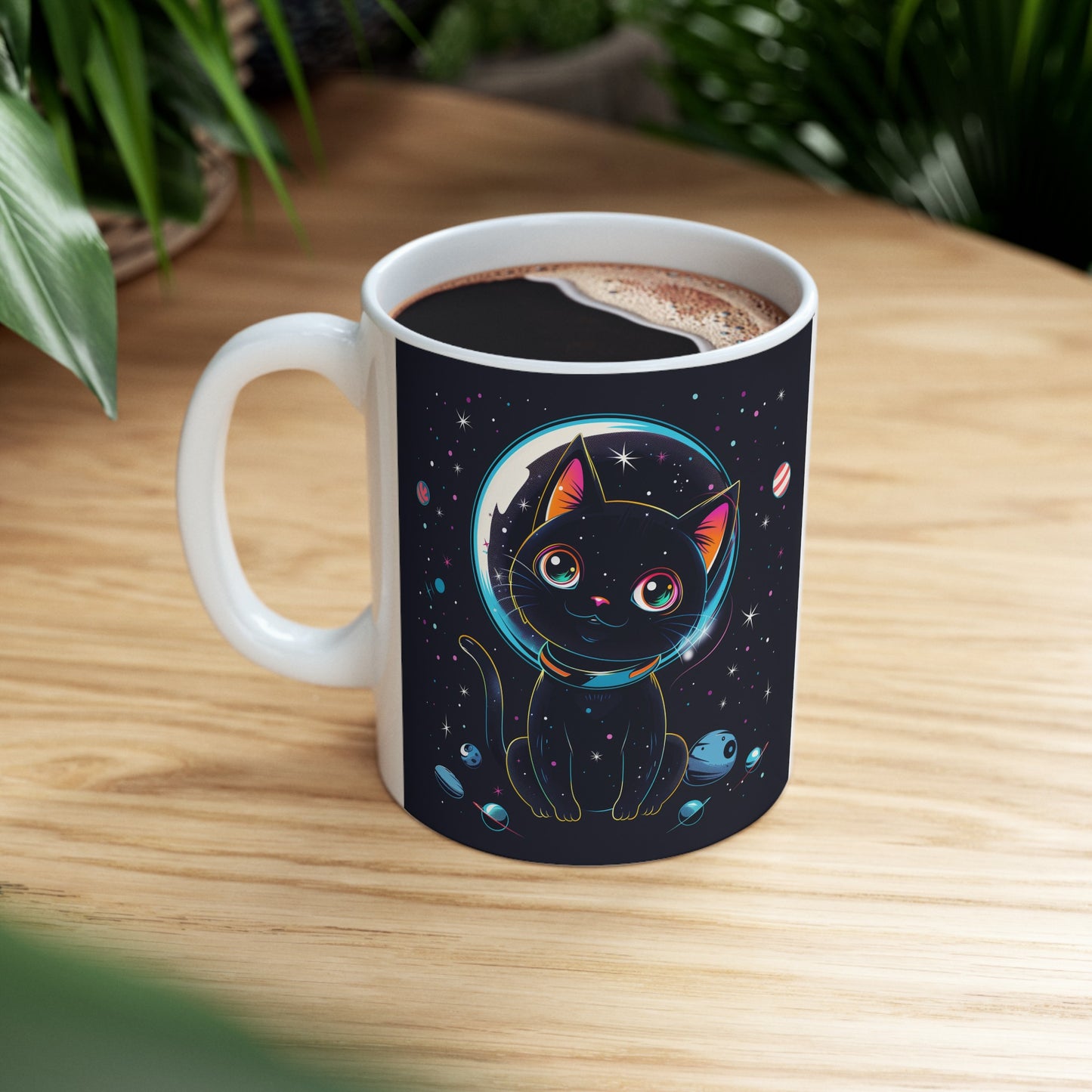 Cute Space Cat D - Ceramic Mug Collection