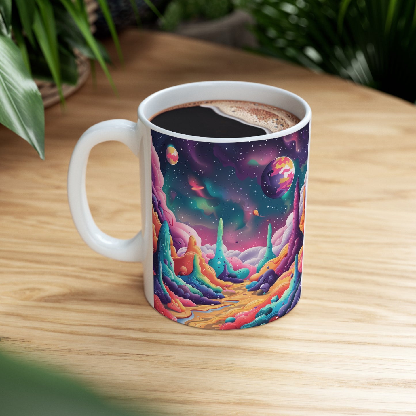 Cartoonish Cosmic Landscape B - Ceramic Mug Collection