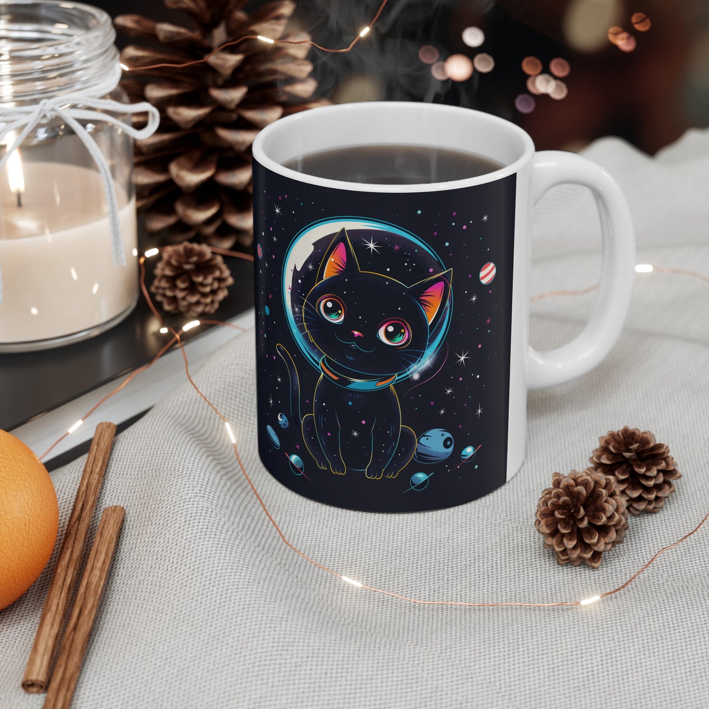 Cute Space Cat D - Ceramic Mug Collection