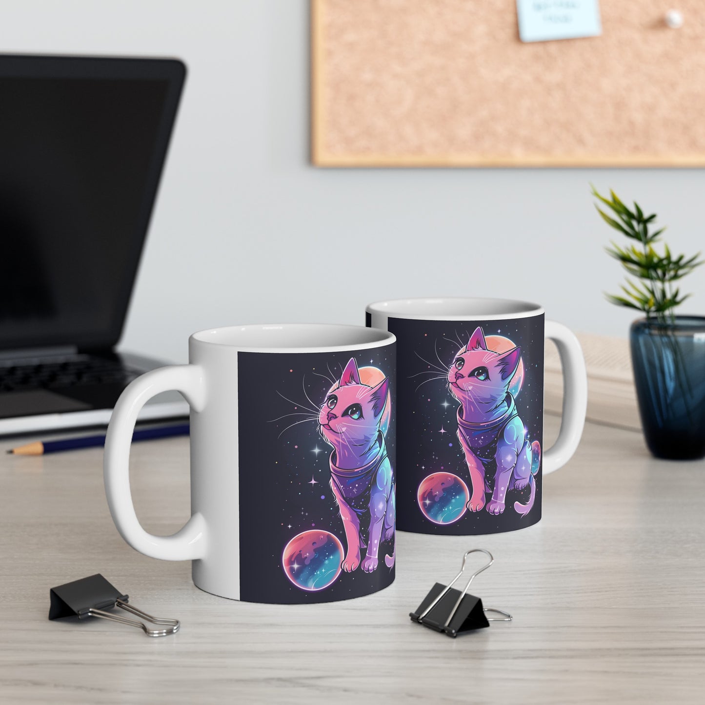 Cute Space Cat C - Ceramic Mug Collection