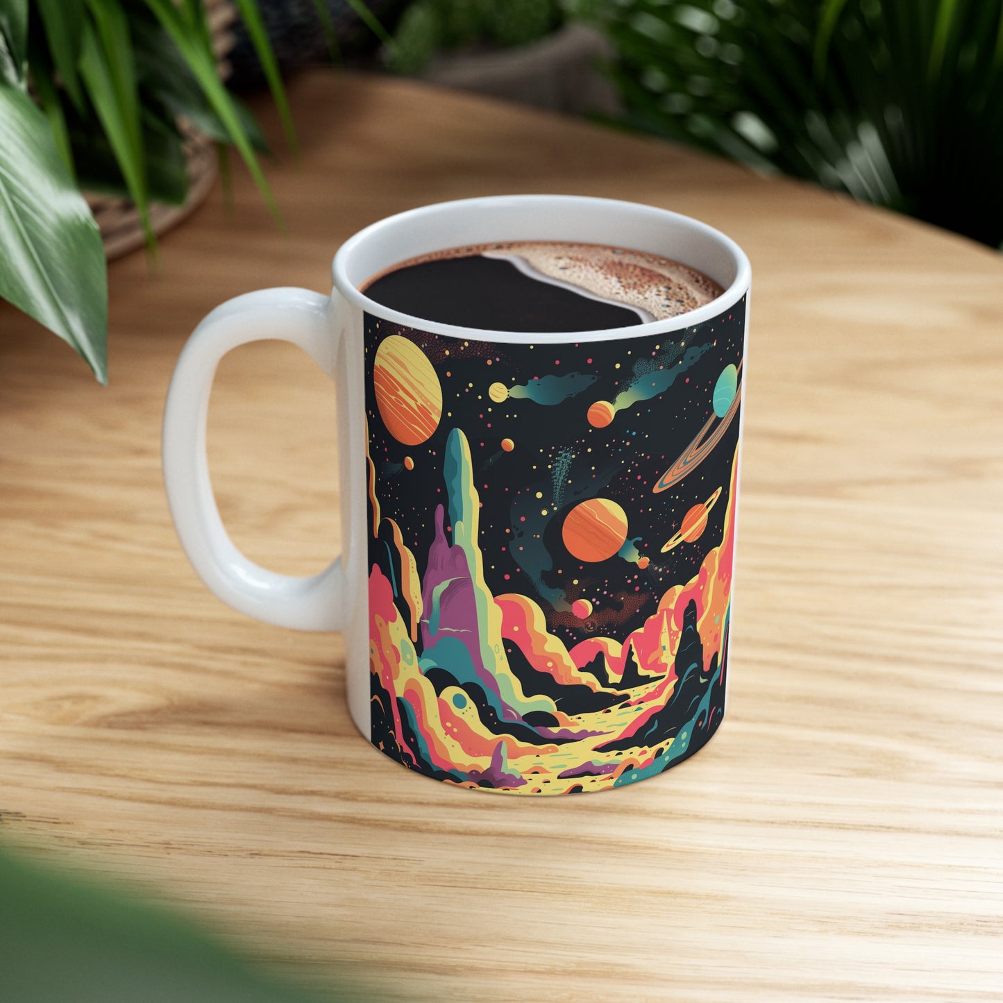 Cartoonish Cosmic Landscape A - Ceramic Mug Collection