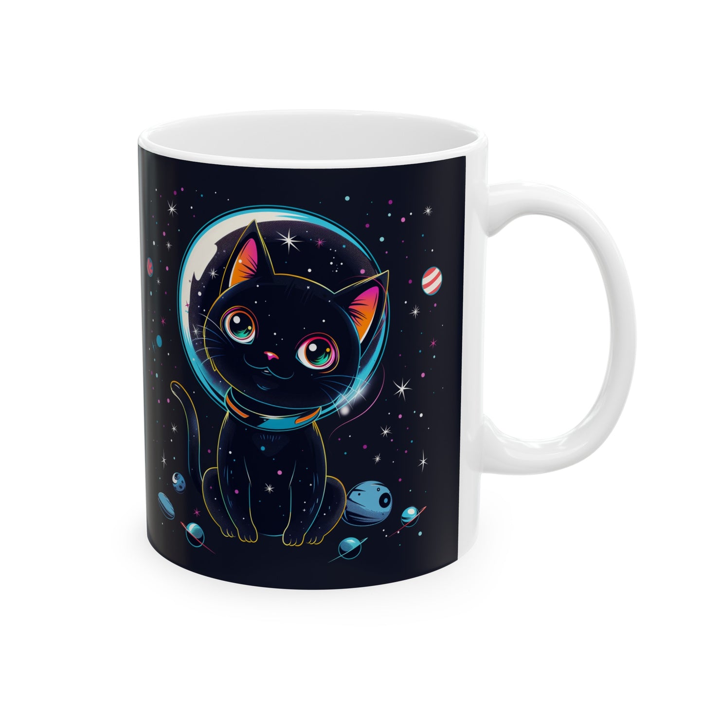 Cute Space Cat D - Ceramic Mug Collection