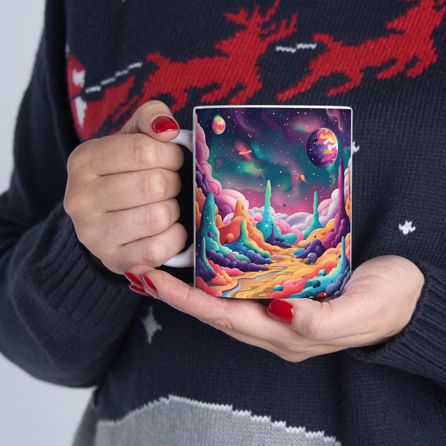 Cartoonish Cosmic Landscape B - Ceramic Mug Collection