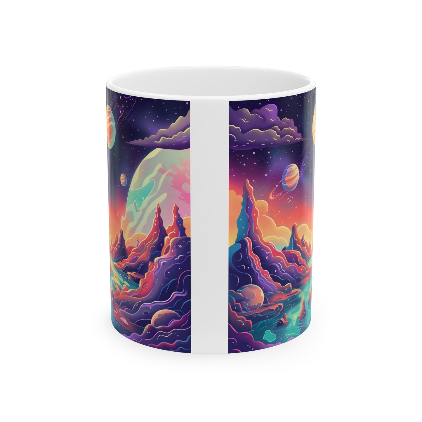 Cartoonish Cosmic Landscape D - Ceramic Mug Collection