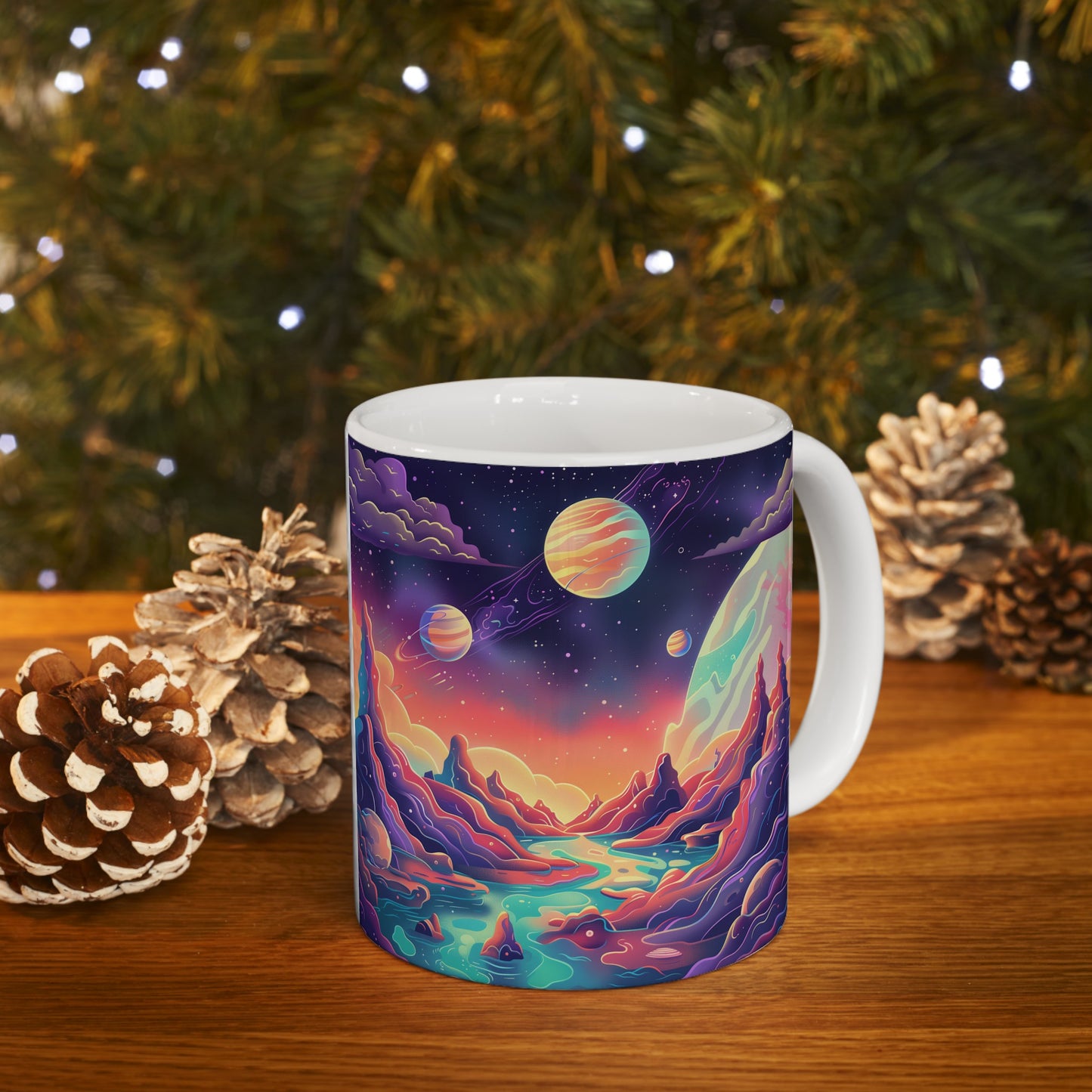 Cartoonish Cosmic Landscape D - Ceramic Mug Collection