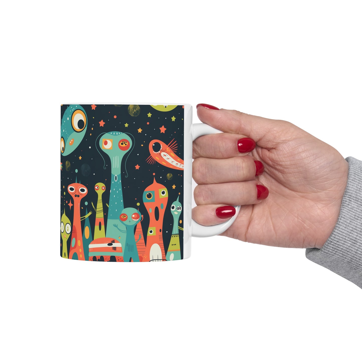 Cartoonish Aliens A - Ceramic Mug Collection